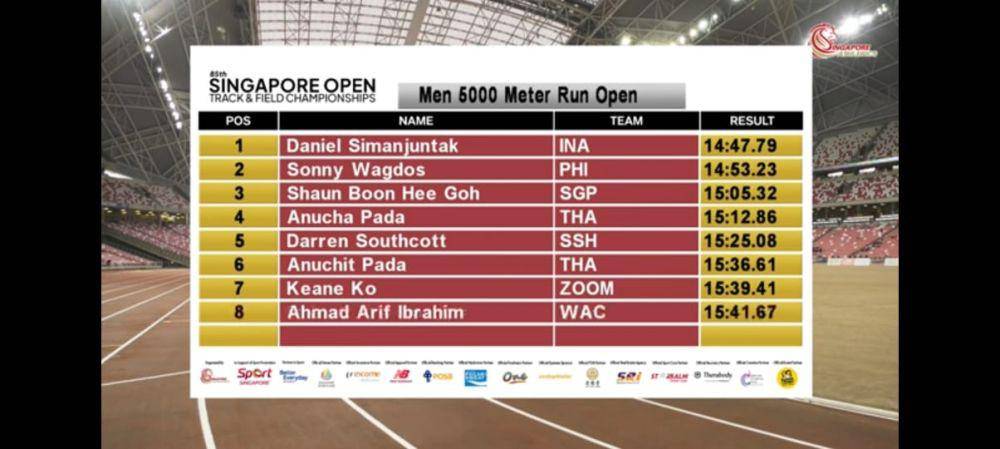 Pelari Sumut Daniel Simanjuntak meraih emas di Singapura (dok. PASI Sumut)
