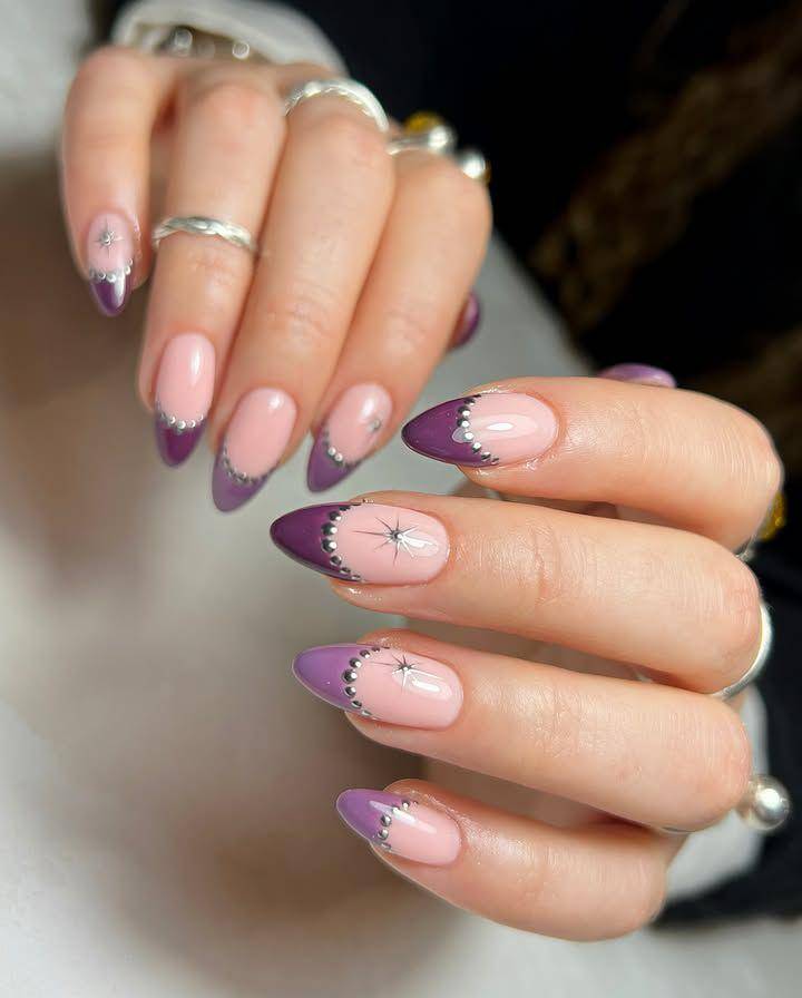 inspirasi French tip nail art (instagram.com/learnahstarbuck_nailartist)