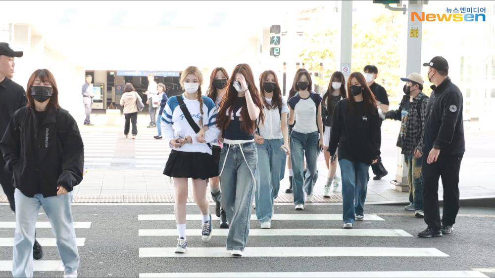 potret Hearts2Hearts berangkat ke Jakarta (dok. Newsen)