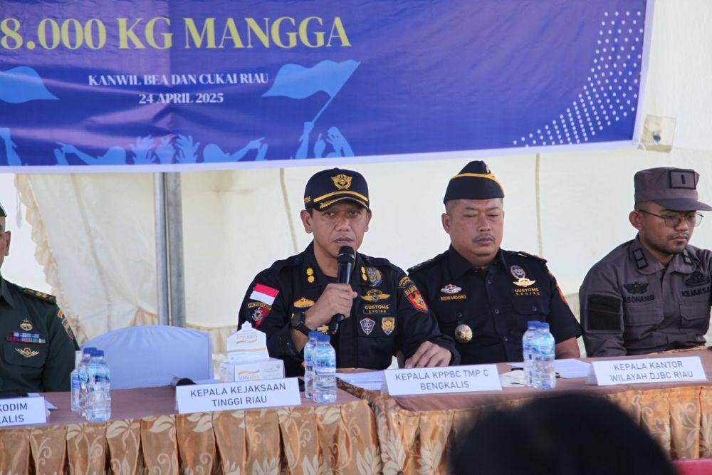 Mangga ilegal asal Thailand sebanyak 1.400 keranjang senilai Rp521.074.400 diamankan. (Dok. Bea Cukai)