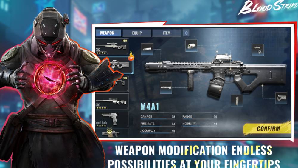 Fitur kustomisasi senjata di game Blood Strike (2023) (dok. NetEase Games)