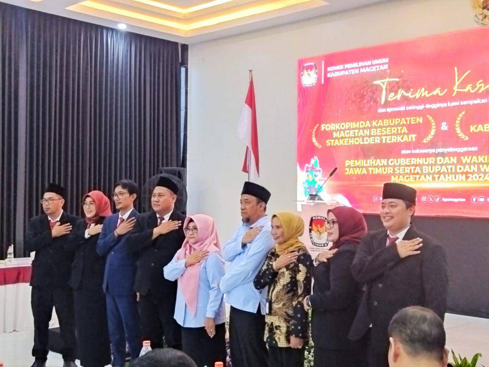 KPU tetapkan Paslon Nanik–Suyatni sebagai Bupati dan Wakil Bupati Magetan terpilih. IDN Times/ Riyanto.