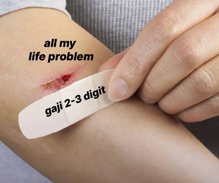 meme gaji 2 digit (facebook.com/Mekari)