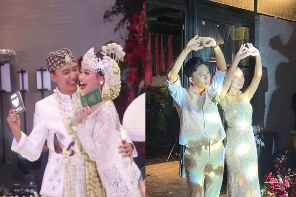 Potret Akad hingga Resepsi Pernikahan Fajar Nugra dan Evelyn, Seru!