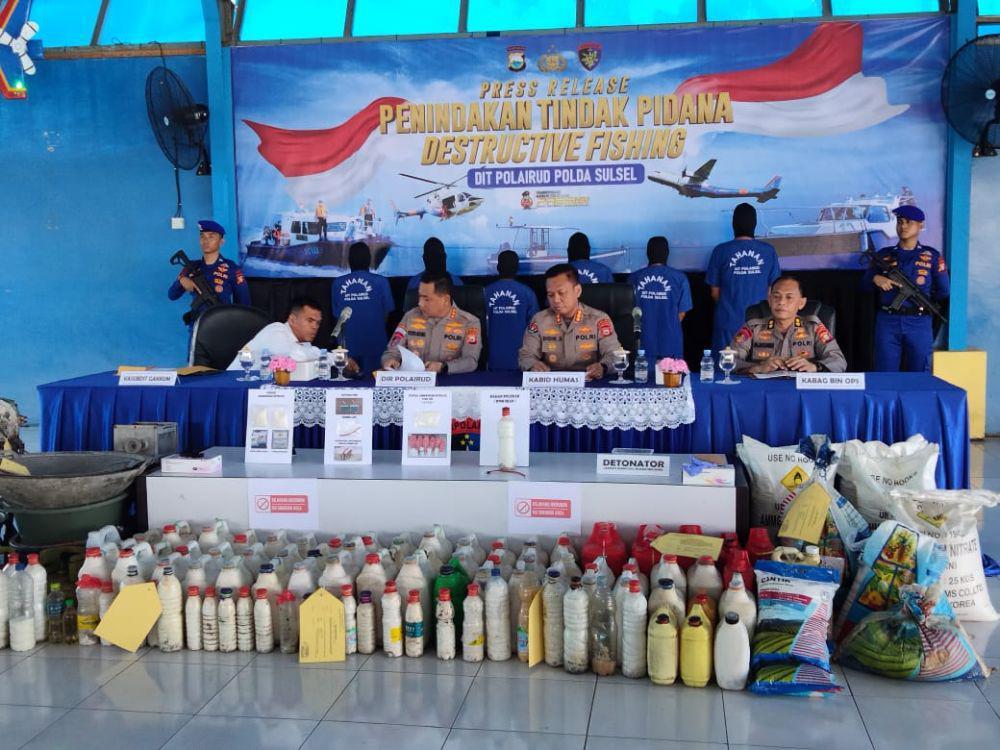 Polisi Ungkap Jaringan Bom Ikan di Sulsel, 9 Tersangka Ditangkap