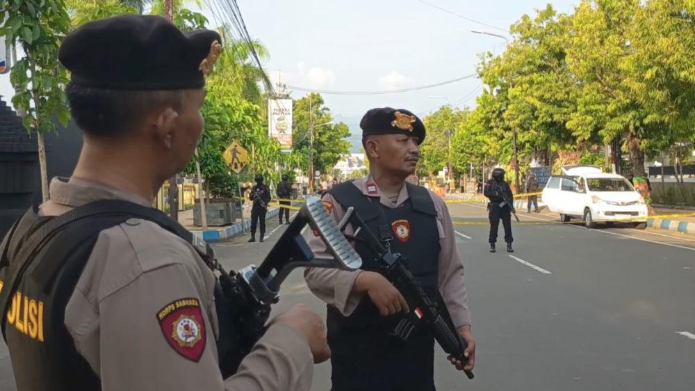 Mapolres Pacitan dapat ancaman akan diledakkan dijaga ketat. IDN Times/ Istimewa.
