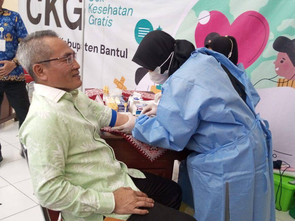 Bupati Bantul, Abdul Halim Muslih ikuti CKG.(IDN Times/Daruwaskita)