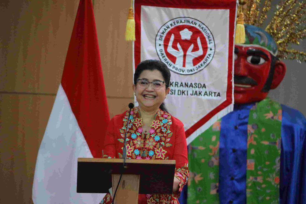 Ketua Dekranasda DKI, Hani, dalam sambutannya di silaturahmi Dekranasda DKI (jakarta.go.id)