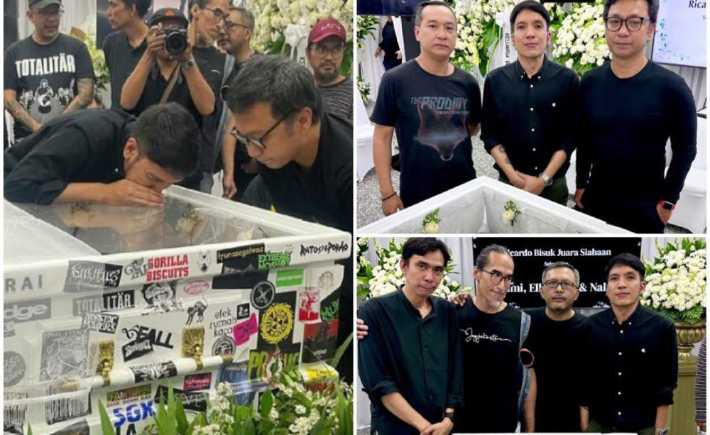 7 Potret Desta di Persemayaman Ricky Siahaan, Cium Peti Sahabat