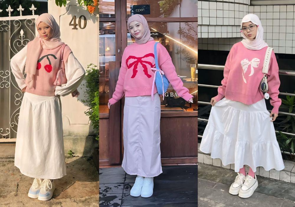 9 Ide OOTD Hijab Nuansa Pink ala Zhafira, Looks Pretty!