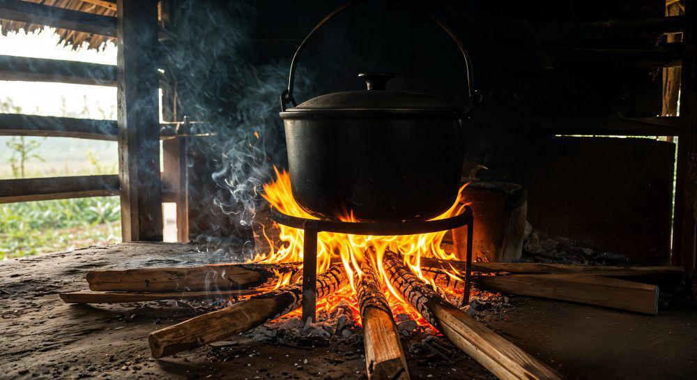 ilustrasi memasak secara tradisional (freepik.com/freepik)