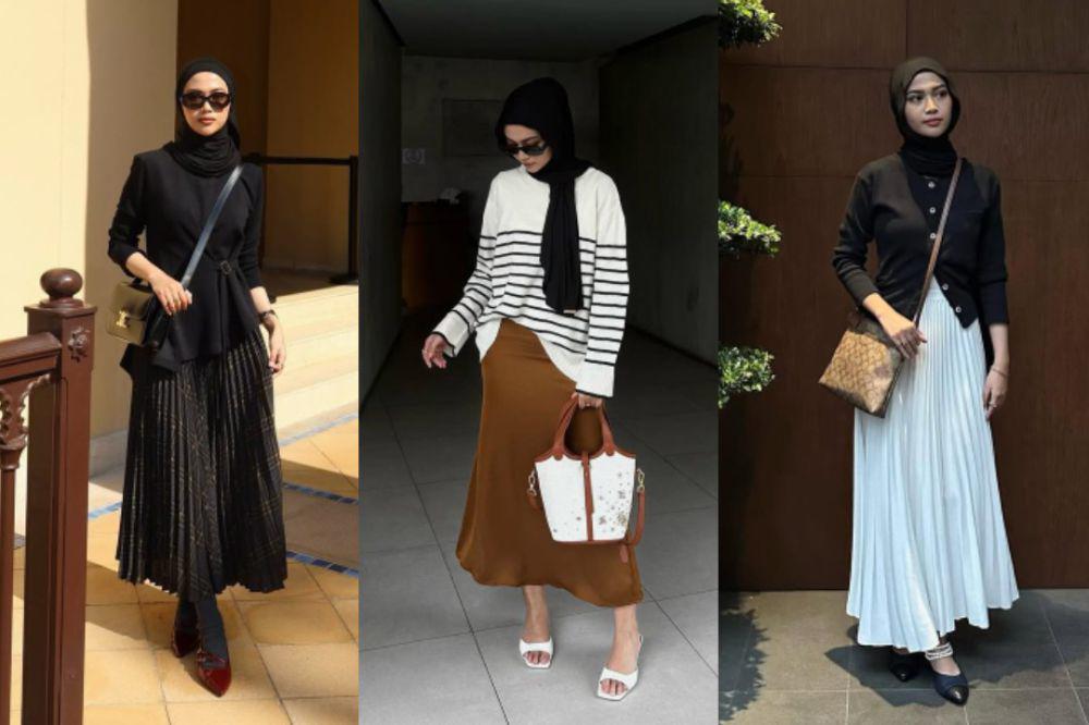 9 Inspirasi Outfit Paduan Rok ala Ratu Anditya, Kece!