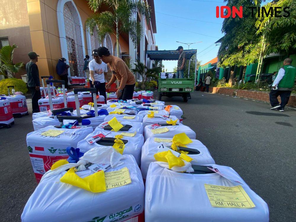 Barang bawaan jemaah haji. (IDN Times/Khusnul Hasana)