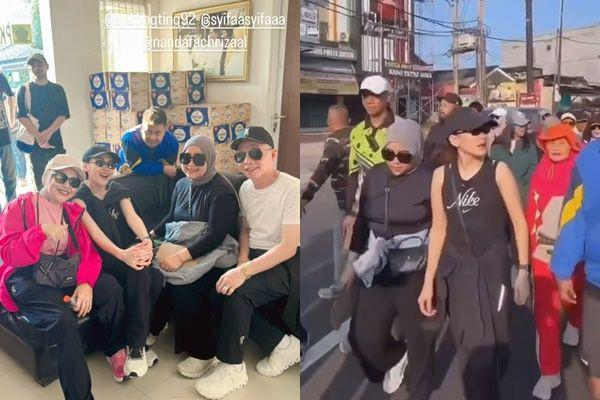 Peringati HUT Depok, 7 Potret Ayu Ting Ting Jalan Sehat Bareng Warga
