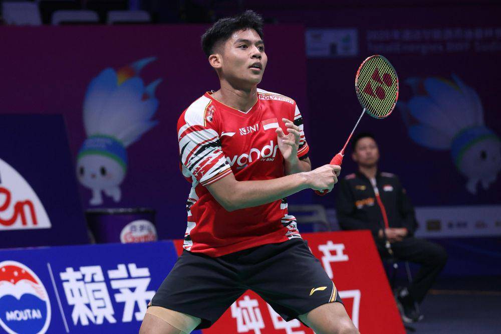 Debut tunggal putra muda Indonesia, Moh. Zaki Ubaidillah di Piala Sudirman 2025 dalam fase Grup D (dok. PP PBSI)