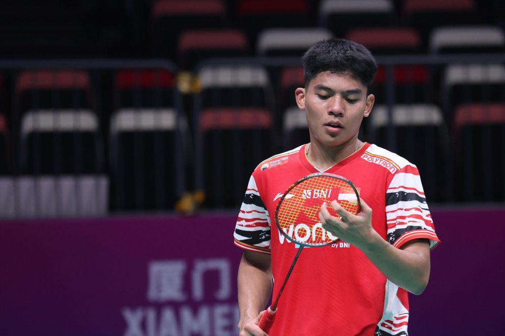Debut tunggal putra muda Indonesia, Moh. Zaki Ubaidillah di Piala Sudirman 2025 dalam fase Grup D (dok. PP PBSI)