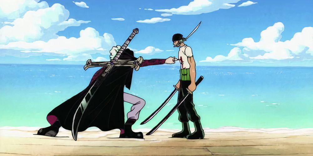 Mihawk dan Zoro (dok. Toei Animation/One Piece)