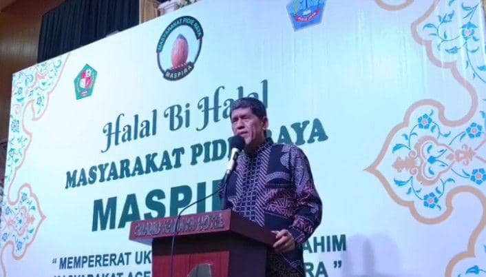 Zulkifli Husein meninggal dunia saat memberi kata sambutan di acara halal bi halal Masyarakat Pidie Raya (dok.Istimewa)