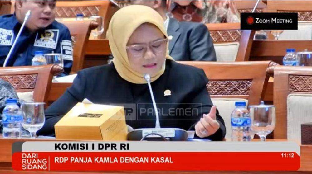 Anggota Komisi I DPR dari fraksi Partai Golkar, Elita Budiati. (Tangkapan layar YouTube Komisi I DPR)