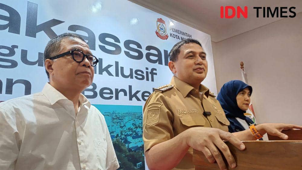 Wali Kota Makassar, Munafri Arifuddin, mengumumkan tiga kandidat teratas calon Sekda, Senin (28/4/2025). IDN Times/Ashrawi Muin