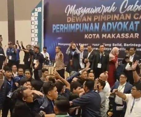 Muscab DPC Peradi Makassar Ricuh, Satu Orang Luka Kena Lemparan Piring