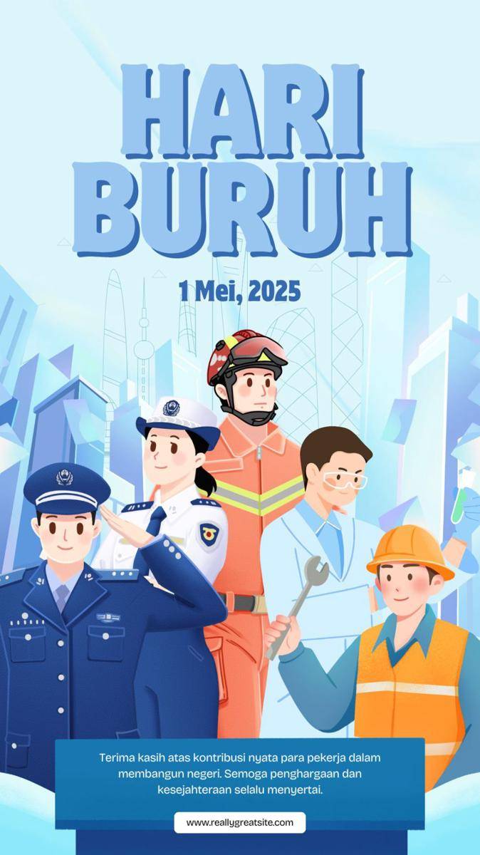 poster Hari Buruh 2025 (canva.com/Miss Jello)