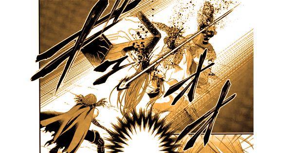 Peluru Simo menembus ketiga klon dewa milik Loki - Record of Ragnarok
