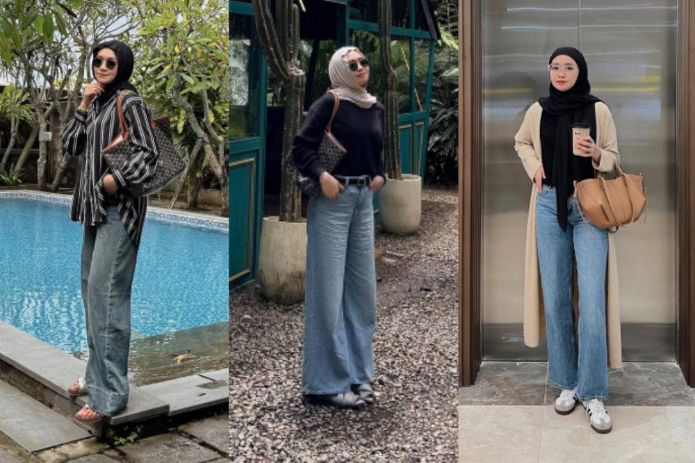 8 Inspirasi Outfit Paduan Jeans ala Dini Djoemiko, Kece Maksimal!