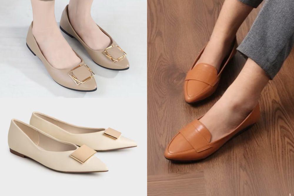 7 Flat Shoes Bergaya Kasual, Serba Cokelat Netral buat Ngantor