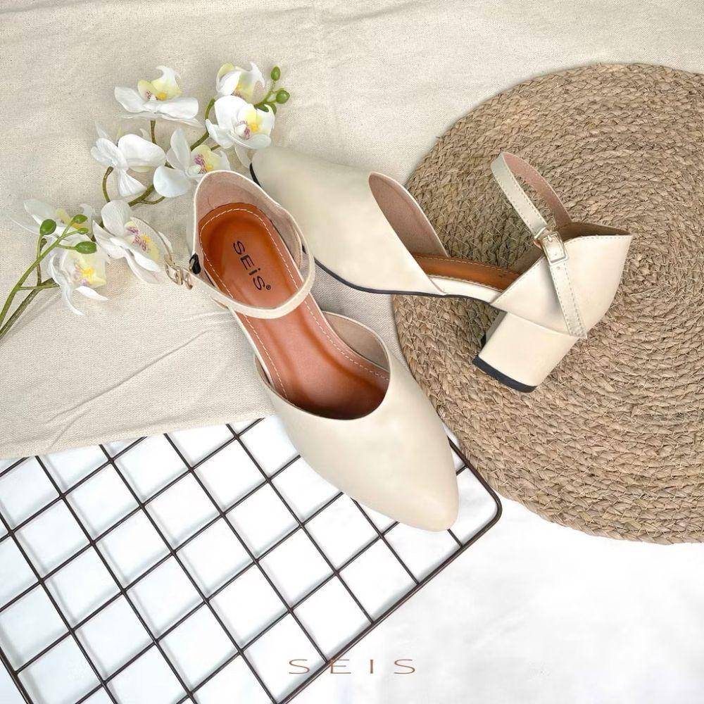 potret ide strap heels nuansa beige (shopee.com/Seis Official Shop)