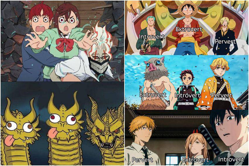 8 Meme Trio Anime Paling Kocak, Gintama hingga Demon Slayer Dibahas