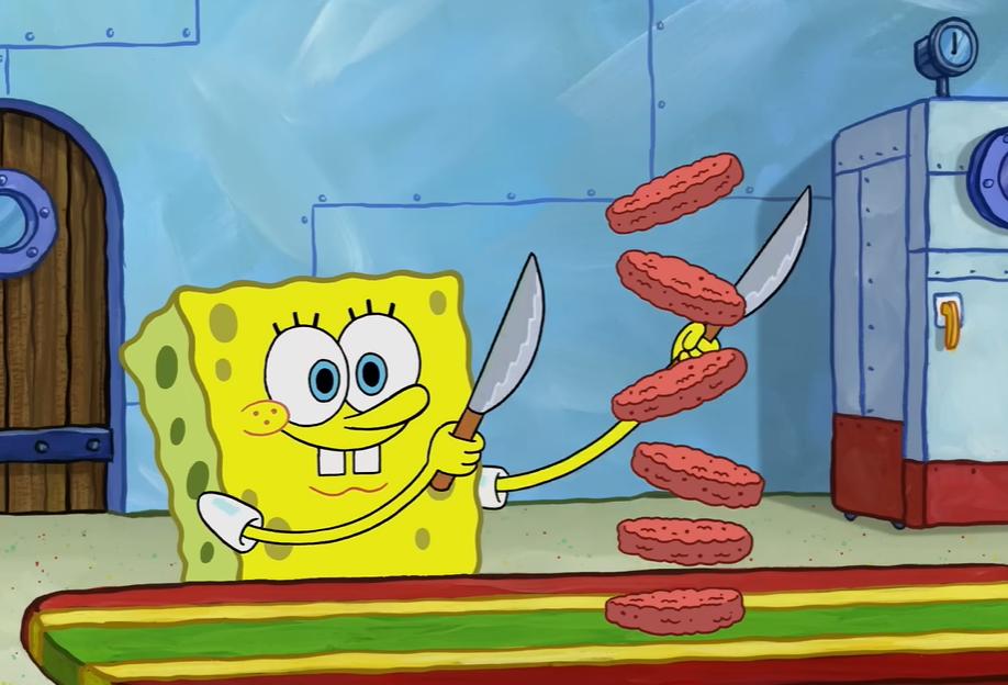 cuplikan belajar memasak krabby patty (dok. Nickelodeon/SpongeBob SquarePants)