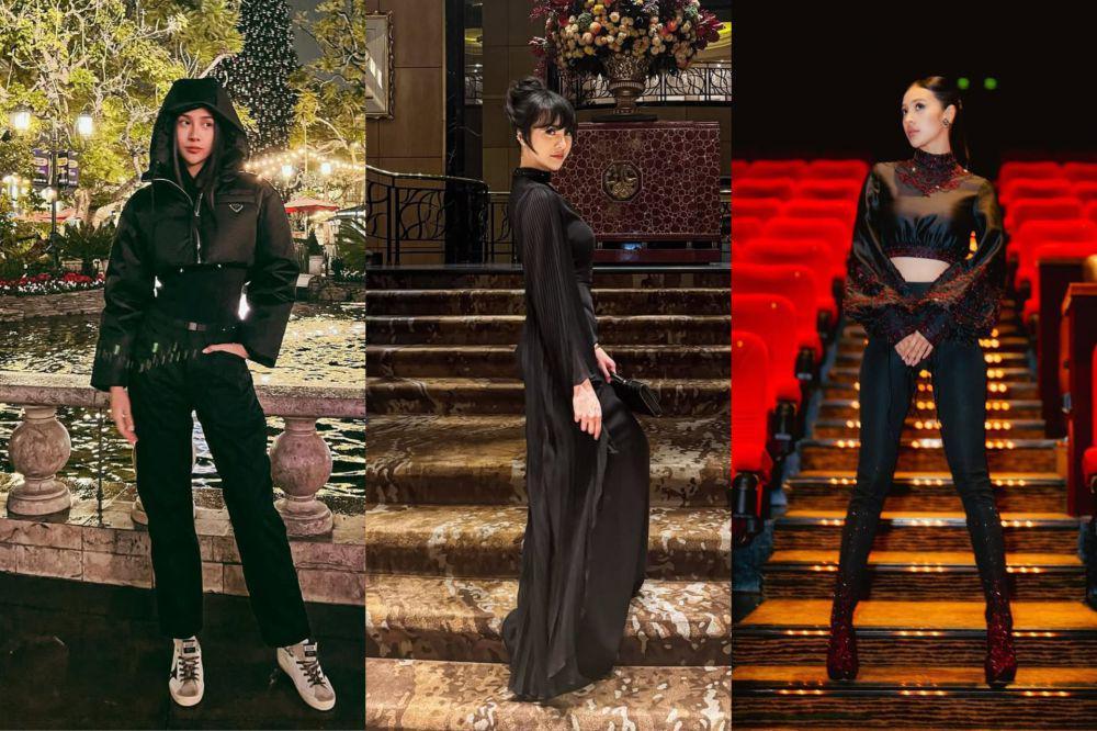 8 OOTD All Black ala Anya Geraldine, Tunjukkan Kesan Misterius!
