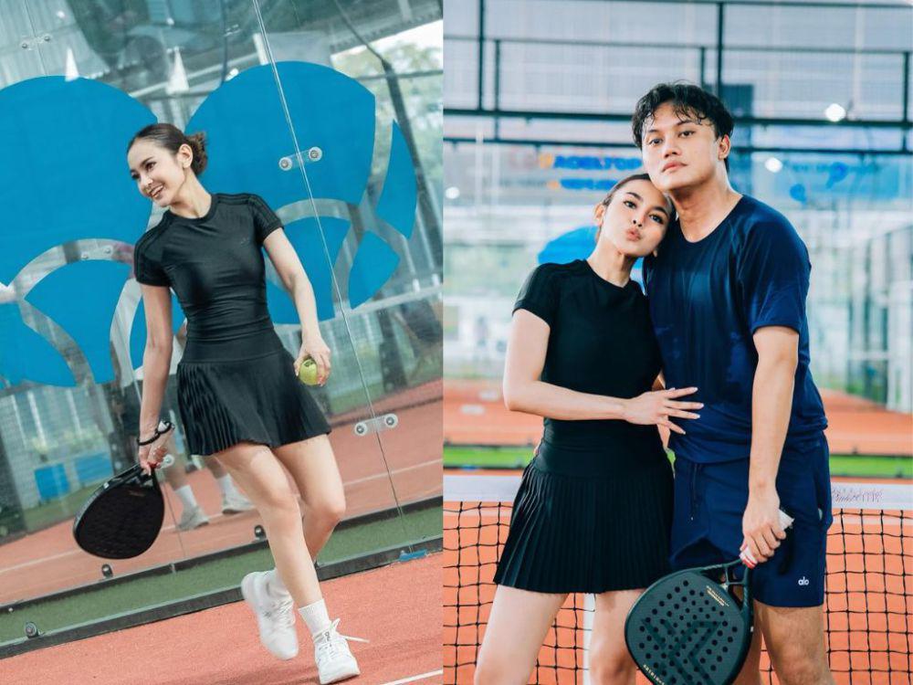 7 Potret Mahalini Olahraga Padel setelah Melahirkan, Tampil Energik