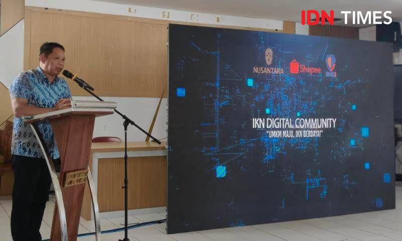 Deputi Alimuddin ketika membuka workshop IKN Digital Community di Kecamatan Samboja Barat Kamis 1/5/2025 (IDN Times/Ervan)
