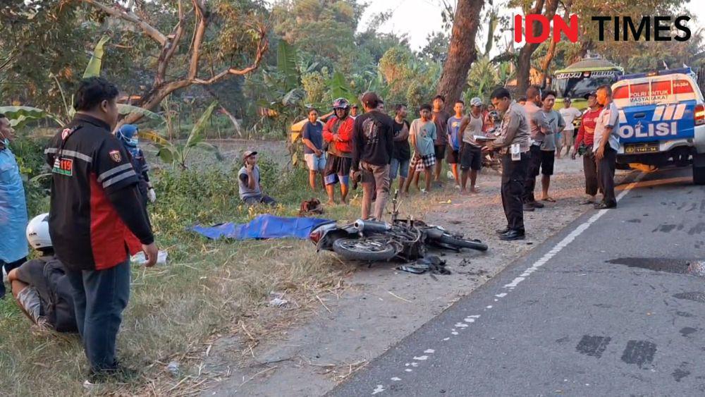 Pemotor Tewas Tertabrak dan Terseret Truk Tangki Susu di Ngawi