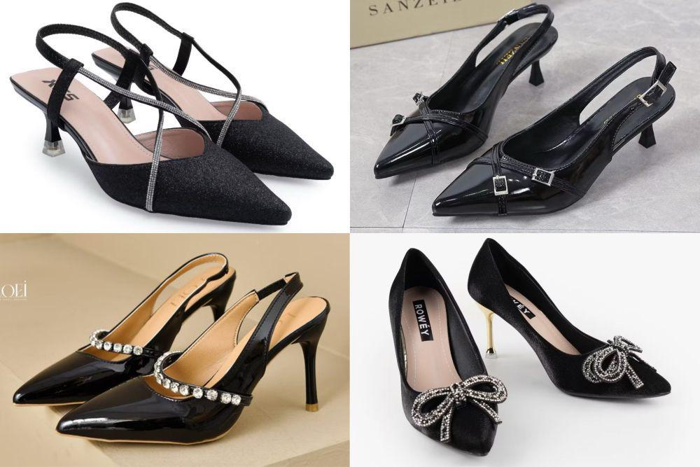 7 Ide Stiletto Heels Nuansa Hitam, Modelnya Gak Monoton