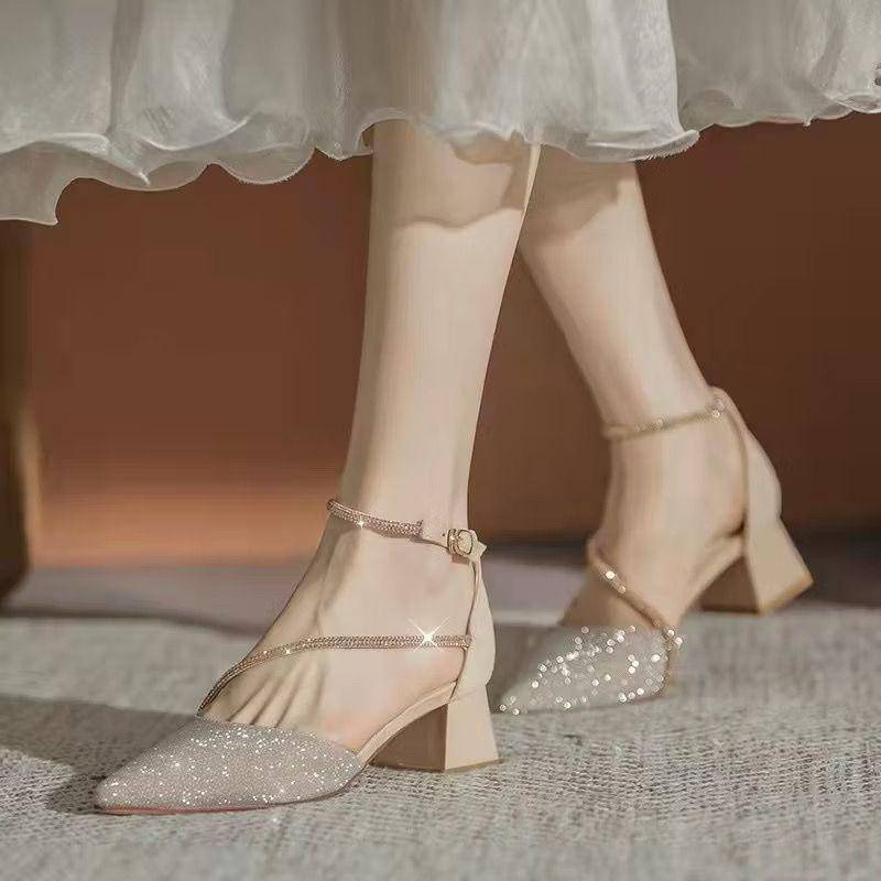 potret rekomendasi heels shimmer nuansa gold dan silver (shopee.com/Joy and Young Official Store)