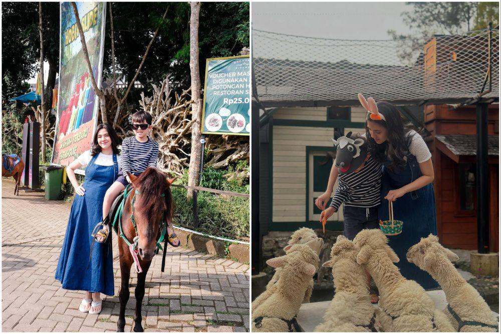 9 Potret Putri Una dan Anak Lelakinya Liburan ke Farmhouse Lembang
