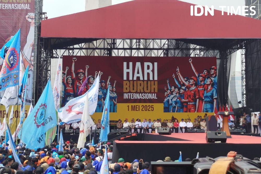 Prabowo di Hari Buruh Internasional Janji Segera Hapus Outsourcing