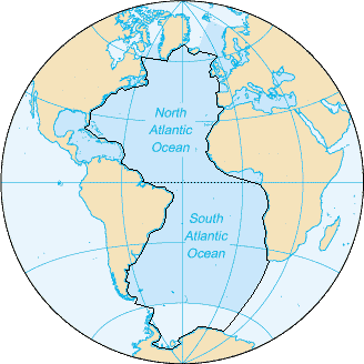 ilustrasi Samudra Atlantik yang jadi rumah bagi setuhuk putih (commons.wikimedia.org/Janitoalevic)