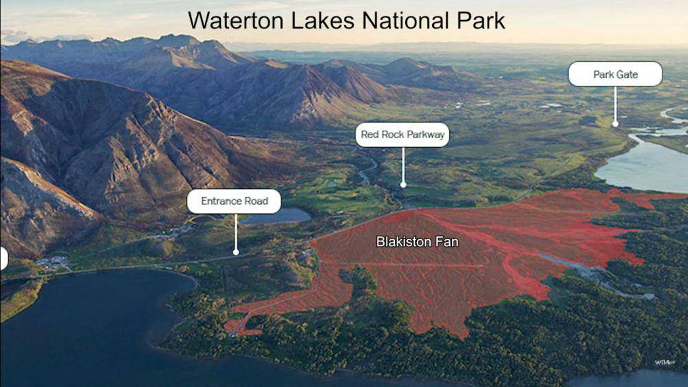 Blakiston Fan terletak di Taman Nasional Danau Waterton, Alberta, Kanada. (Youtube.com/Wilder Institute)