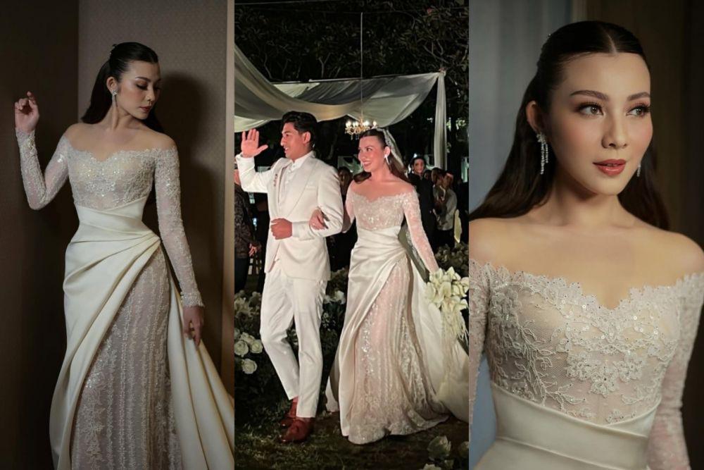 10 Style Dress dan Makeup Resepsi Haviza Anjani, Memukau!