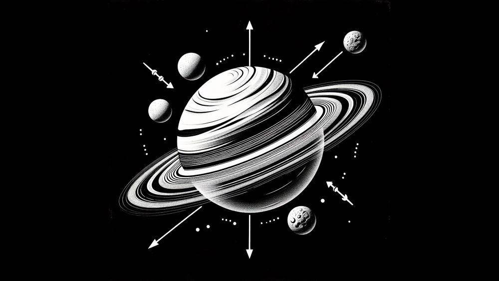 ilustrasi Bulan di planet Saturnus (pixabay.com/dilsadakcaoglu)
