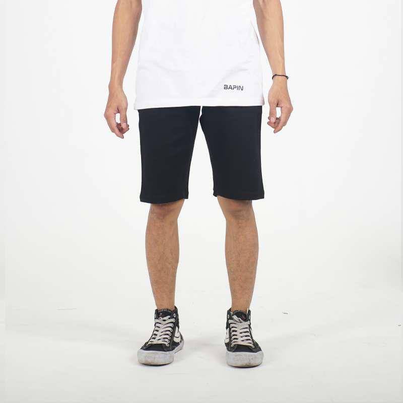 BAPIN Celana Jeans Pendek Pria Hitam (blibli.com/BAPIN Official Store)