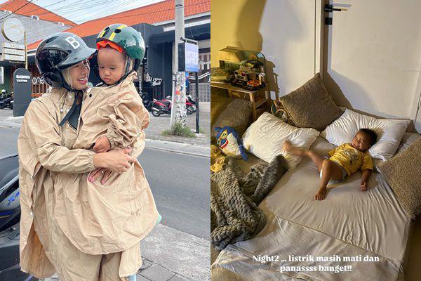 Aktivitas Jennifer Bachdim saat Bali Mati Listrik, Lampu Seadanya
