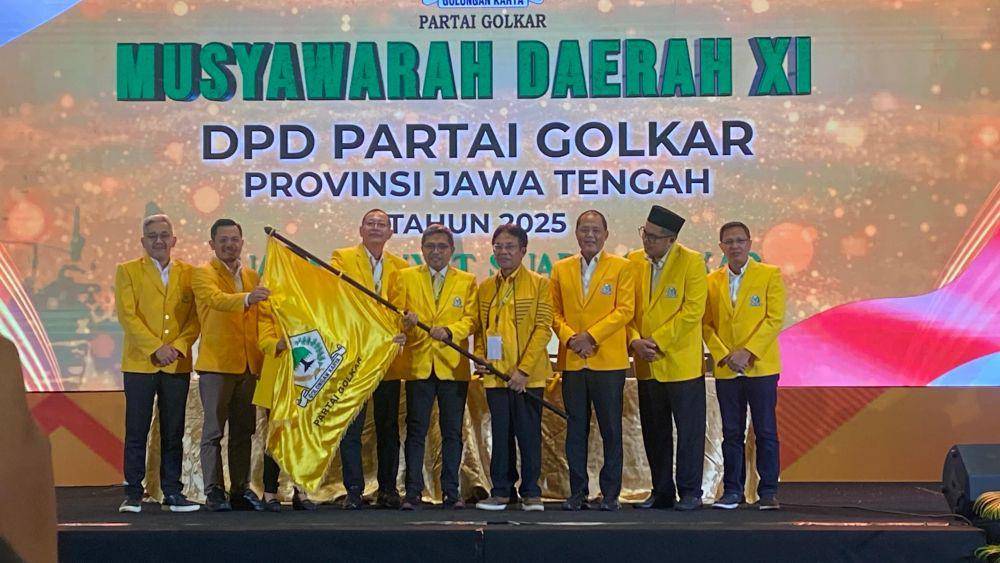 Musda Golkar Jateng kesebelas yang diadakan di Hotel Po Semarang, Jalan Pemuda Kecamatan Semarang Tengah, Sabtu (3/5/2025). (IDN Times/Fariz Fardianto)