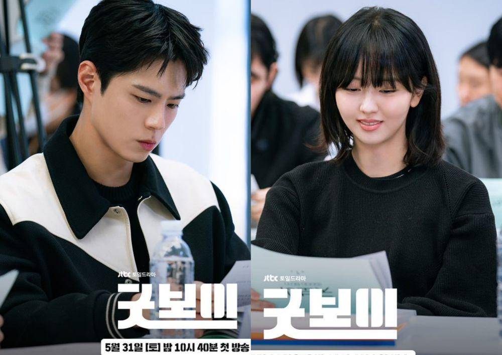 Park Bo Gum dan Kim So Hyun di sesi baca naskah drama Good Boy (dok. JTBC/Good Boy)