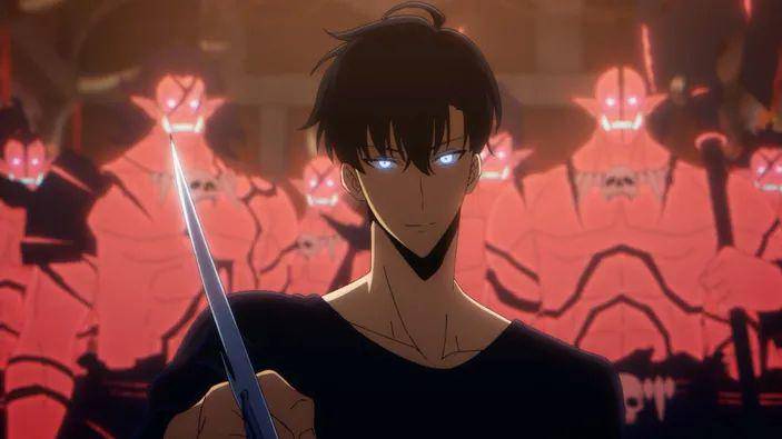 Sung Jin Woo yang siap bertarung (dok. A-1 Pictures/Solo Leveling)
