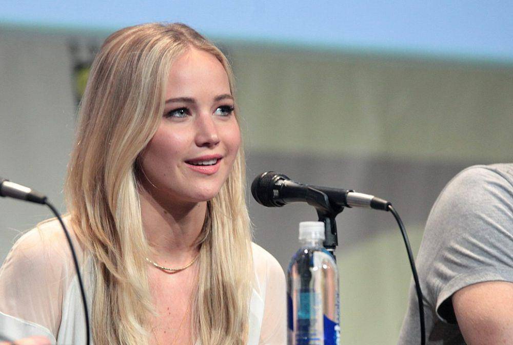 Jennifer Lawrence di San Diego Comic Con International 2015, saat promosikan "X-Men: Apocalypse", di San Diego Convention Center di San Diego, California. 